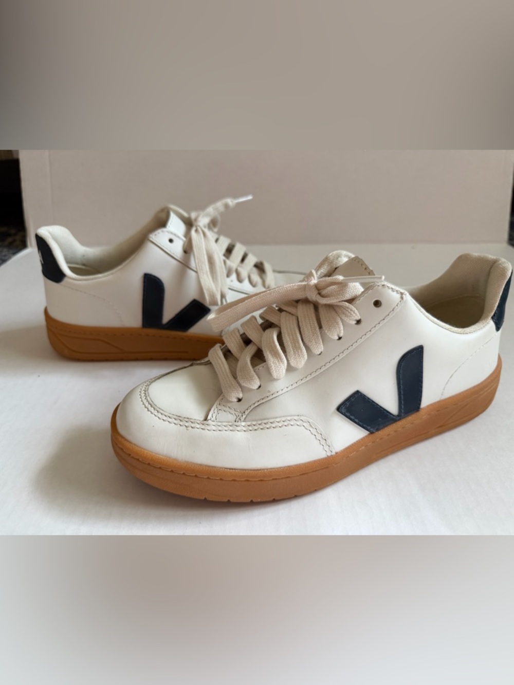 VEJA Cream & Navy Sneakers